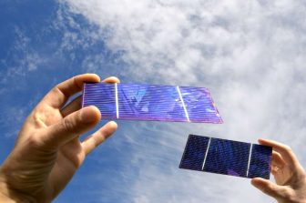 VTT has developed a degradable solar cell module to be attached to a plant leaf – agriculture needs green electronics